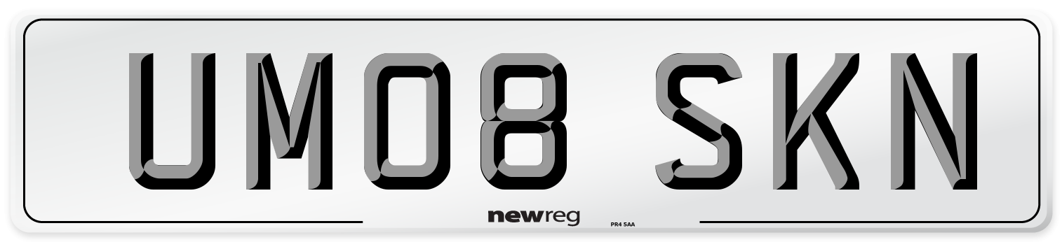 UM08 SKN Number Plate from New Reg